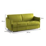 Divano design verde 200x95x90h cm - Severo