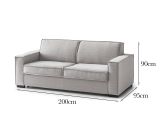 Divano elegante grigio 200x95x90h cm - Eletta