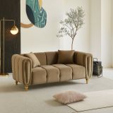 Divano elegante grigio e oro 81x155x71h cm - Gandolfo