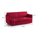 Divano elegante rosso 200x95x90h cm - Severo