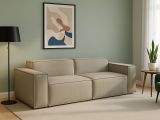 Divano elegante tortora 220x95x70h cm - Lepidolite