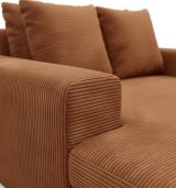 Divano Fisso 2 Posti Arancione Cuscini Sfoderabili Braccioli 162x167x86h cm, Posti a Sedere 2 - Comazzo