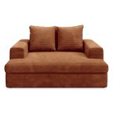 Divano Fisso 2 Posti Arancione Cuscini Sfoderabili Braccioli 162x167x86h cm, Posti a Sedere 2 - Comazzo