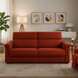 Divano Fisso 2 Posti Arancione Sfoderabile Idrorepellente 185x95x100h cm, Lavabile Made in Italy - Lapio