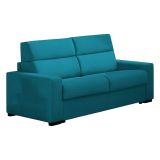 Divano Fisso 2 Posti Azzurro Sfoderabile Idrorepellente 200x95x100h cm, Lavabile Made in Italy - Letino