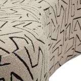 Divano Fisso 2 Posti Beige Nero Disegni Geometrici Posti a Sedere 2 93x45x178h cm, Colore Struttura Nero - Dadato