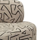 Divano Fisso 2 Posti Beige Nero Disegni Geometrici Posti a Sedere 2 93x45x178h cm, Colore Struttura Nero - Dadato