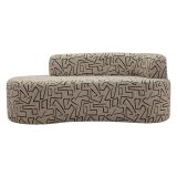 Divano Fisso 2 Posti Beige Nero Disegni Geometrici Posti a Sedere 2 93x45x178h cm, Colore Struttura Nero - Dadato