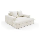 Divano Fisso 2 Posti Bianco Crema Cuscini Sfoderabili Braccioli 162x167x86h cm, Posti a Sedere 2 - Comazzo