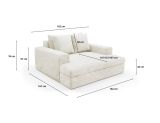 Divano Fisso 2 Posti Bianco Crema Cuscini Sfoderabili Braccioli 162x167x86h cm, Posti a Sedere 2 - Comazzo