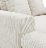 Divano Fisso 2 Posti Bianco Crema Cuscini Sfoderabili Braccioli 162x167x86h cm, Posti a Sedere 2 - Comazzo