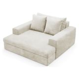 Divano Fisso 2 Posti Bianco Crema Cuscini Sfoderabili Braccioli 162x167x86h cm, Posti a Sedere 2 - Comazzo