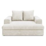 Divano Fisso 2 Posti Bianco Crema Cuscini Sfoderabili Braccioli 162x167x86h cm, Posti a Sedere 2 - Comazzo