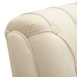 Divano Fisso 2 Posti Bianco Crema oro Effetto Velluto Trapuntato Cuscini Inclusi 130x83x91h cm, Braccioli - Diskit