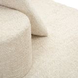 Divano Fisso 2 Posti Bianco Crema Rivestimento in Tessuto Bouclè Posti a Sedere 2 40x43x115h cm, Cuscini Inclusi - Masule