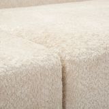 Divano Fisso 2 Posti Bianco Crema Rivestimento in Tessuto Bouclè Posti a Sedere 2 40x43x115h cm, Cuscini Inclusi - Masule