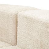 Divano Fisso 2 Posti Bianco Crema Rivestimento in Tessuto Bouclè Posti a Sedere 2 40x43x115h cm, Cuscini Inclusi - Masule