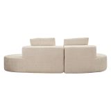 Divano Fisso 2 Posti Bianco Crema Rivestimento in Tessuto Bouclè Posti a Sedere 2 40x43x115h cm, Cuscini Inclusi - Masule