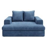 Divano Fisso 2 Posti blu Cuscini Sfoderabili Braccioli 162x167x86h cm, Posti a Sedere 2 - Comazzo