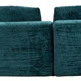 Divano Fisso 2 Posti blu Petrolio Rivestimento in Tessuto Bouclè Posti a Sedere 2 40x43x115h cm, Braccioli - Masule