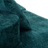 Divano Fisso 2 Posti blu Petrolio Rivestimento in Tessuto Bouclè Posti a Sedere 2 40x43x115h cm, Braccioli - Masule