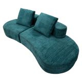 Divano Fisso 2 Posti blu Petrolio Rivestimento in Tessuto Bouclè Posti a Sedere 2 40x43x115h cm, Braccioli - Masule
