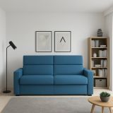 Divano Fisso 2 Posti blu Sfoderabile Idrorepellente 200x95x100h cm, Lavabile Made in Italy - Letino
