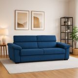 Divano Fisso 2 Posti blu Sfoderabile Idrorepellente 205x95x100h cm, Lavabile Made in Italy - Gorreto