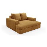 Divano Fisso 2 Posti Giallo Ocra Cuscini Sfoderabili Braccioli 162x167x86h cm, Posti a Sedere 2 - Comazzo
