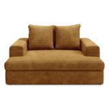 Divano Fisso 2 Posti Giallo Ocra Cuscini Sfoderabili Braccioli 162x167x86h cm, Posti a Sedere 2 - Comazzo
