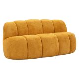 Divano Fisso 2 Posti Giallo Senape Posti a Sedere 2 Materiale Struttura in Legno Nobilitato 82x58x147h cm, Altezza Seduta 40 cm - Alchi