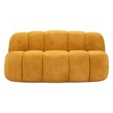 Divano Fisso 2 Posti Giallo Senape Posti a Sedere 2 Materiale Struttura in Legno Nobilitato 82x58x147h cm, Altezza Seduta 40 cm - Alchi