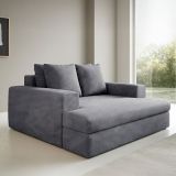 Divano Fisso 2 Posti Grigio Chiaro Cuscini Sfoderabili Braccioli 162x167x86h cm, Posti a Sedere 2 - Comazzo