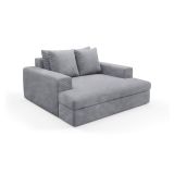 Divano Fisso 2 Posti Grigio Chiaro Cuscini Sfoderabili Braccioli 162x167x86h cm, Posti a Sedere 2 - Comazzo