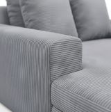 Divano Fisso 2 Posti Grigio Chiaro Cuscini Sfoderabili Braccioli 162x167x86h cm, Posti a Sedere 2 - Comazzo
