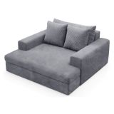 Divano Fisso 2 Posti Grigio Chiaro Cuscini Sfoderabili Braccioli 162x167x86h cm, Posti a Sedere 2 - Comazzo