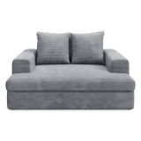 Divano Fisso 2 Posti Grigio Chiaro Cuscini Sfoderabili Braccioli 162x167x86h cm, Posti a Sedere 2 - Comazzo