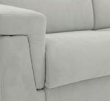 Divano Fisso 2 Posti Grigio Chiaro Sfoderabile Idrorepellente 205x95x100h cm, Lavabile Made in Italy - Flaibano