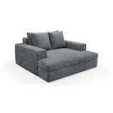 Divano Fisso 2 Posti Grigio Scuro Cuscini Sfoderabili Braccioli 162x167x86h cm, Posti a Sedere 2 - Comazzo