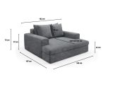 Divano Fisso 2 Posti Grigio Scuro Cuscini Sfoderabili Braccioli 162x167x86h cm, Posti a Sedere 2 - Comazzo