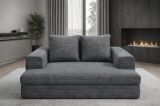Divano Fisso 2 Posti Grigio Scuro Cuscini Sfoderabili Braccioli 162x167x86h cm, Posti a Sedere 2 - Comazzo