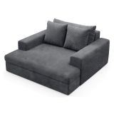 Divano Fisso 2 Posti Grigio Scuro Cuscini Sfoderabili Braccioli 162x167x86h cm, Posti a Sedere 2 - Comazzo