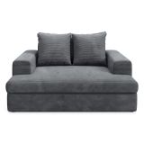 Divano Fisso 2 Posti Grigio Scuro Cuscini Sfoderabili Braccioli 162x167x86h cm, Posti a Sedere 2 - Comazzo