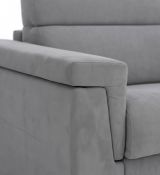 Divano Fisso 2 Posti Grigio Sfoderabile Idrorepellente 185x95x100h cm, Lavabile Made in Italy - Lapio