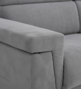 Divano Fisso 2 Posti Grigio Sfoderabile Idrorepellente 205x95x100h cm, Lavabile Made in Italy - Flaibano