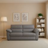 Divano Fisso 2 Posti Grigio Sfoderabile Idrorepellente 205x95x100h cm, Lavabile Made in Italy - Gorreto