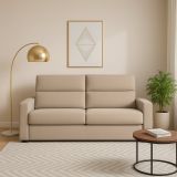 Divano Fisso 2 Posti Grigio Tortora Sfoderabile Idrorepellente 180x95x100h cm, Lavabile Made in Italy - Vialfre