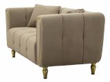Divano fisso 2 posti Japura, Sofà dritto, Divanetto per salotto, Poltrona matrimoniale, 81x155 h71 cm, Grigio e Oro