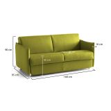 Divano fisso 2 posti Monleale, 160x95 h90 cm, Verde