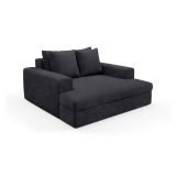 Divano Fisso 2 Posti Nero Cuscini Sfoderabili Braccioli 162x167x86h cm, Posti a Sedere 2 - Comazzo
